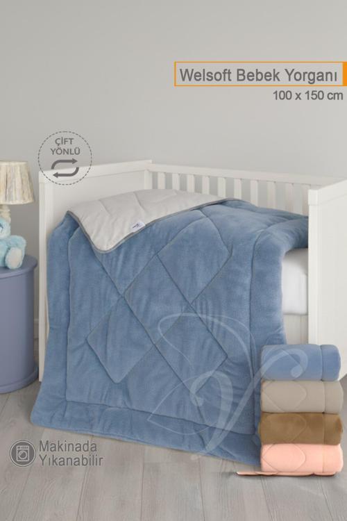 Lüks Welsoft Bebek Yorganı | 100x150 cm | Çift Taraflı Kullanım | Kuzu Tüyü Yumuşaklığı