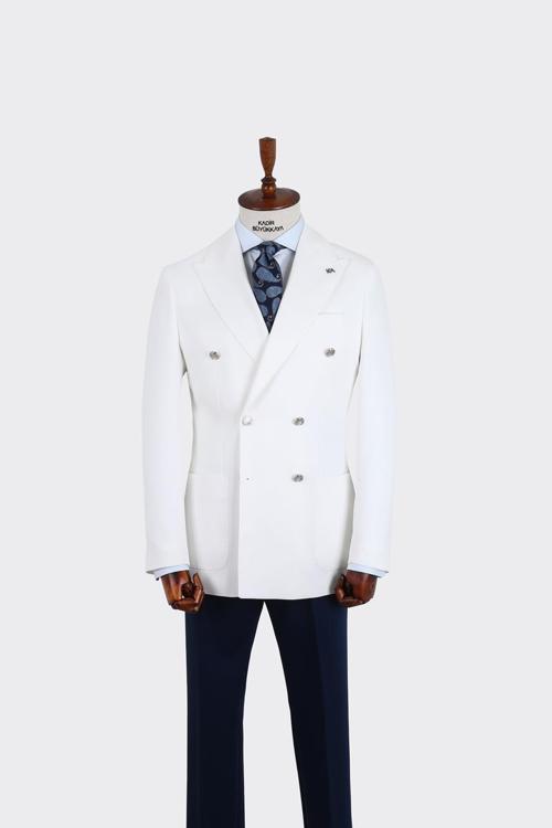 Kırlangıç Yaka Kruvaze Erkek Ceket-KAX5220S