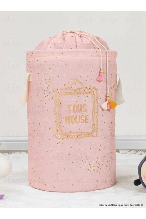 Baby Yuvarlak Torbalı Oyuncak/kirli Çamaşır Sepeti Pembe