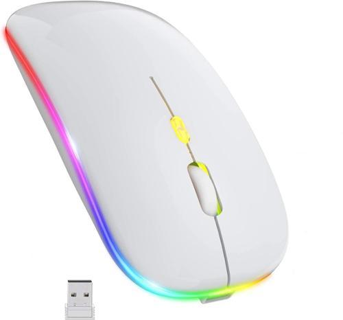 Blic Bwm6 Beyaz RGB Şarjlı Kablosuz 1600DPI Işıklı Kablosuz Sessiz Mouse