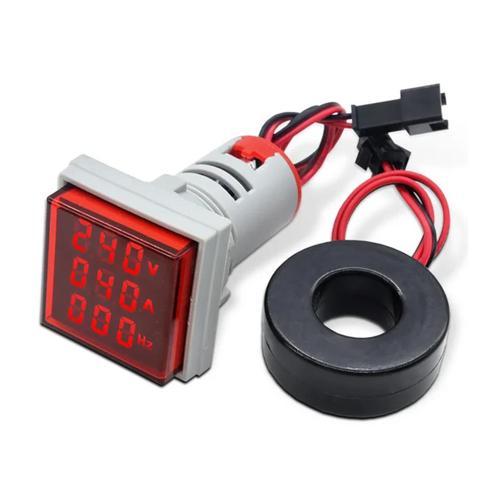 VOLTAMPERMETRE 50-500V 0-100A AC KARE KIRMIZI (AD22-22VAS) (2818)