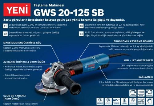 Profesyonel GWS 20-125 SB - 2.000 W