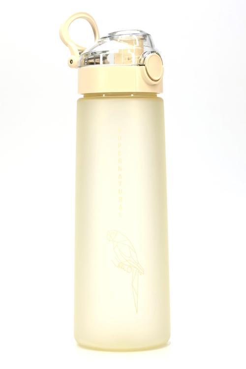 Su Matarası Tritan Geniş Ağız Su Şişesi Luxury Spor Matarası Suluğu BPAsız 730 mL Bej 0110