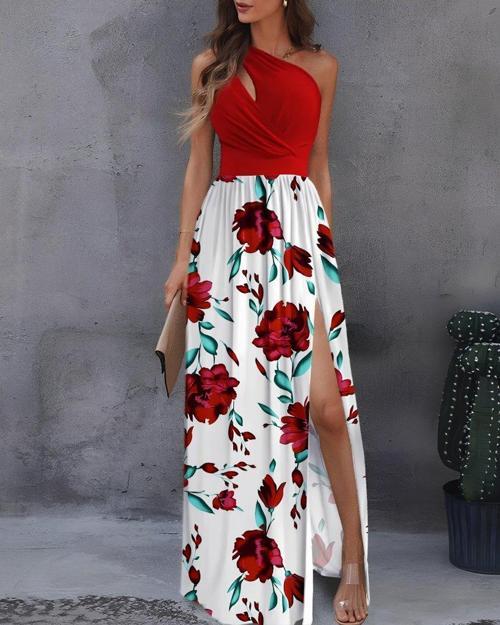 Kadın Tek Omuzdan Askılı Damla Detaylı üst Dalgıç Alt Süprem Maxi Elbise