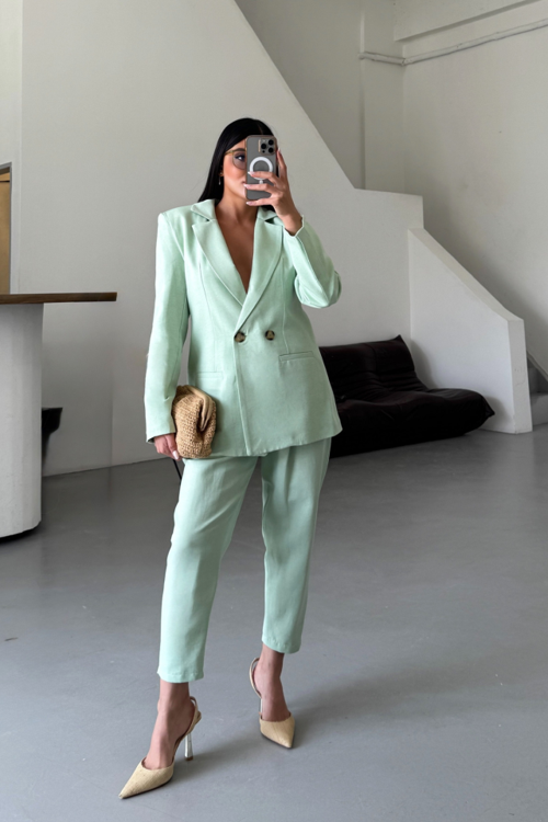 KETEN CEKET - PANTOLON TAKIM - Mint