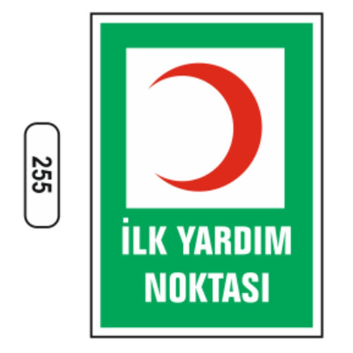 255 İlk Yardım Noktasi PVC Uyarı Levhası 25 x 35 cm