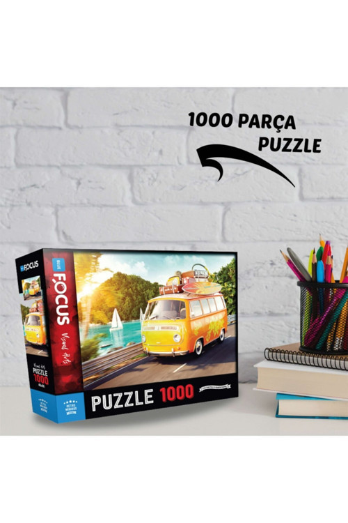 11010876 Blue Focus Retro Minibus 1000 Parça Puzzle