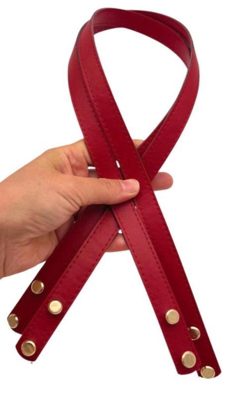 70x1.8 cm Suni Deri Kırmızı Renk Vidalı Çanta Sapı