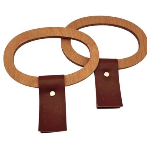 Oval Derili  Ahşap Çanta Sapı Açık Renk