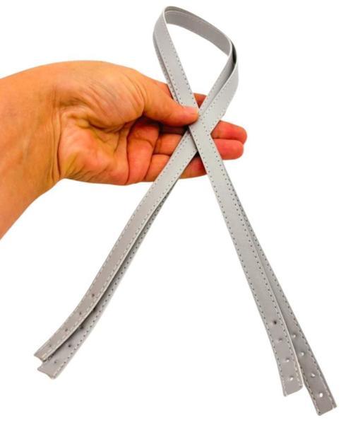 Slim Model 70x1.2 cm Suni Deri Açık Gri Renk Çift Çanta Sapı