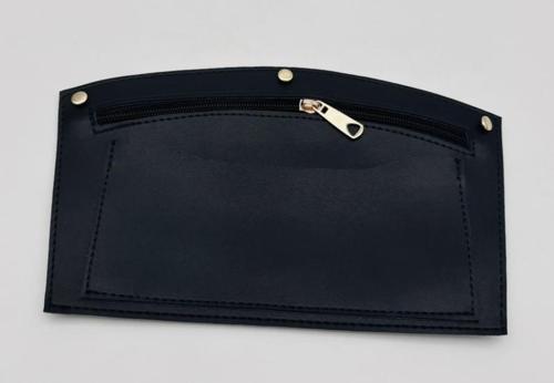 24x15 cm Lacivert Renk Troklu Suni Deri Cep Light Gold Metalli