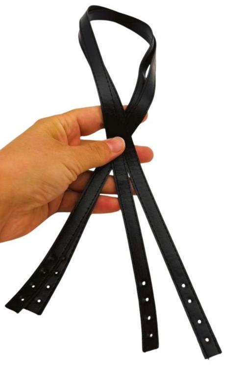 Slim Model 70x1.2 cm Suni Deri Siyah Renk Çift Çanta Sapı