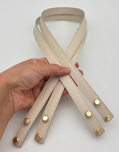 70x1.8 cm Suni Deri Bej Renk Vidalı Çanta Sapı