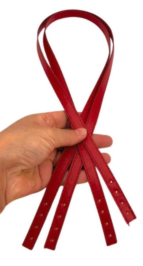 Slim Model 70x1.2 cm Suni Deri Kırmızı Renk Çift Çanta Sapı