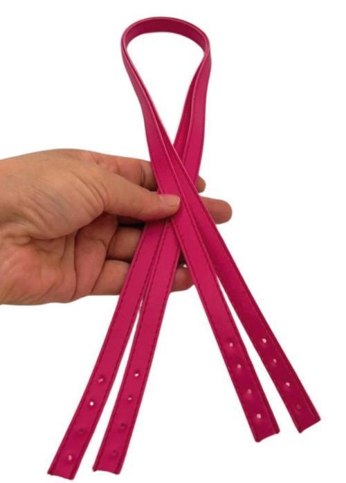Slim Model 70x1.2 cm Suni Deri Fuşya Renk Çift Çanta Sapı