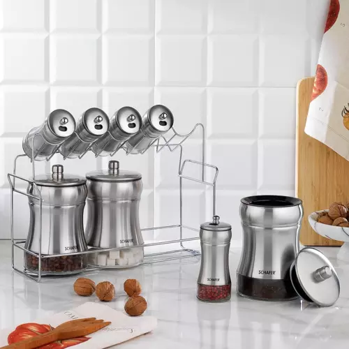 Retro Baharat Takımı 9 Parça-Inox
