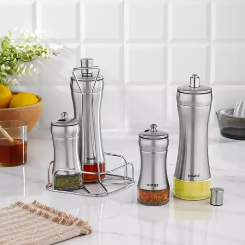 Retro Yağlık+Sirkelik Seti 5 Parça-Inox-INX01