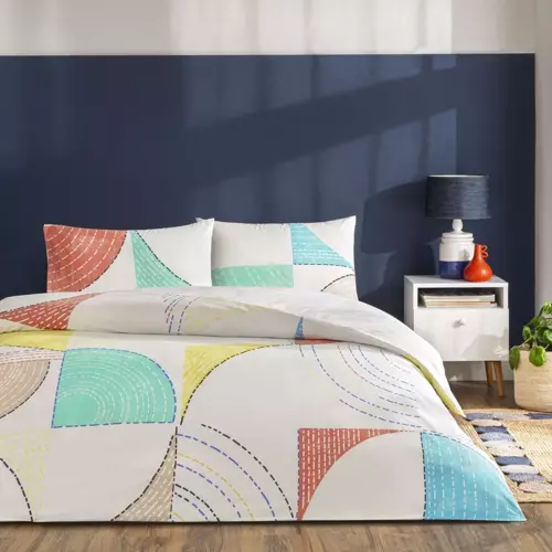 Luvına Ranforce Çift Kişilik Nevresim Takımı Turkuaz