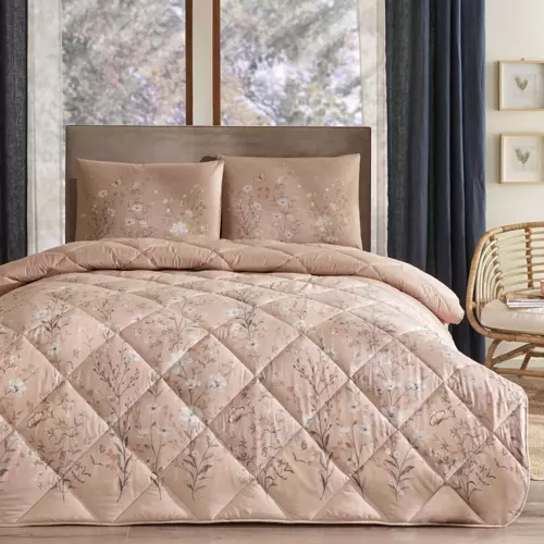 Rossy Ranforce Çift Kişilik Yorgan Set Gül Kurusu