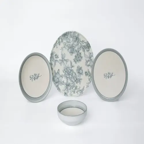 Isla Grey Porselen 24 Parça Yemek Takımı