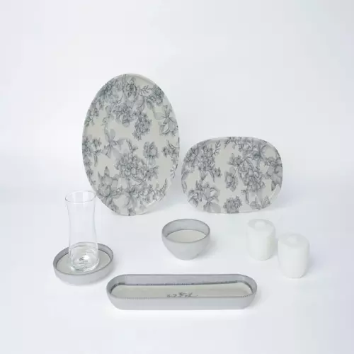 Isla Grey Porselen 28 Parça Kahvaltı Takımı