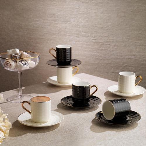 Glossy 6 Kişilik Kahve Fincan Takımı 12 Parça-Asorti01