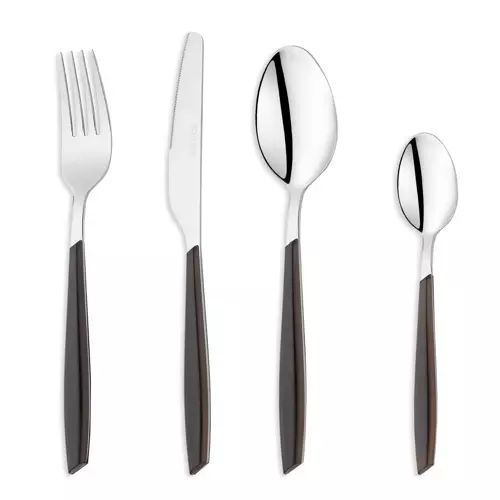 Mona 24 Parça 6 Kişilik Çatal Kaşık Bıçak Takımı Siyah