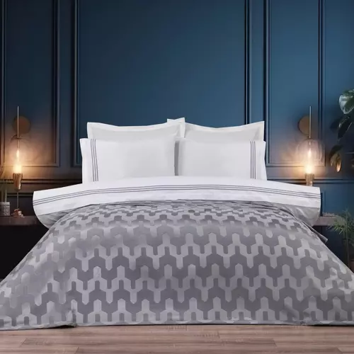 Home Scala Şönil Çift Kişilik Yatak Örtüsü Seti 7 Parça Gri