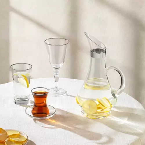 Alisa 49 Parça Cam Bardak Seti Platin