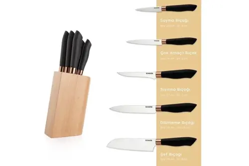 Keen Standlı Bıçak Seti-6 Parça-KAH01