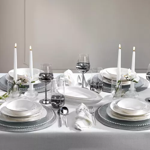 Dina Yemek Takımı 56 Parça-Platin