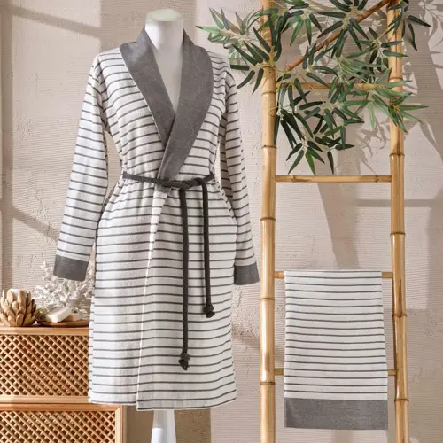 BAMBU DREAMS BORNOZ SET GRİ S/M-