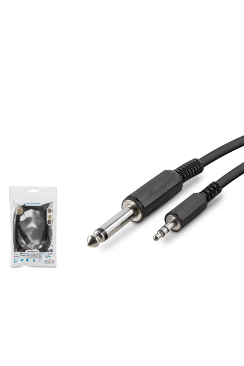 Hdx1055 6.5Mm To 3.5Mm Kablo Ensturuman Gitar 1.5M Siyah