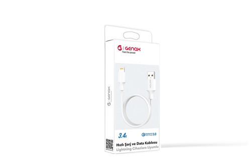 Genax Gnx136 Lightning To Usb Kablo 3.4A 1M Beyaz