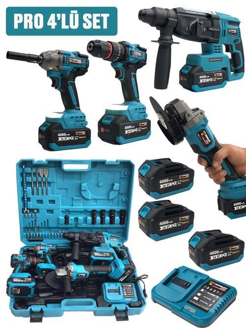 8011 Pro 3 Akülü 21v Akülü Matkap & Taşlama & Kırıcı Delici Hilti & Somun Sıkma Sökme