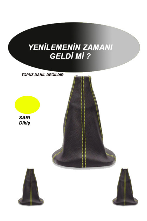 Audı Q5 Uyumlu Araç,Oto Vites Körüğü Sarı Dikiş