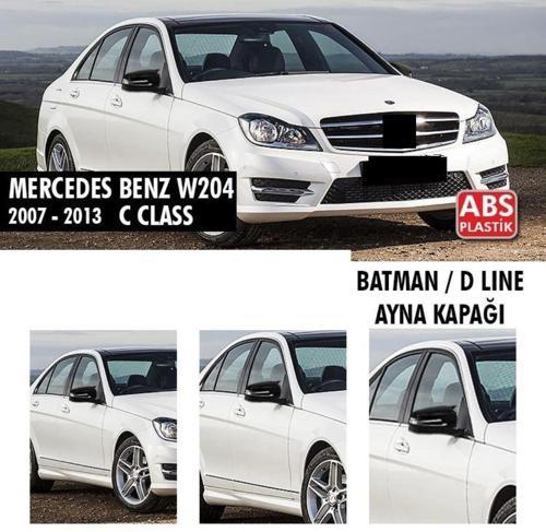 Mercedes C Uyumlu Serisi W204 (2007-2013) Batman Ayna Kapağı (Parlak Siyah)