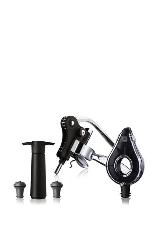 Air Deluxe Siyah Çelik Şarap Seti