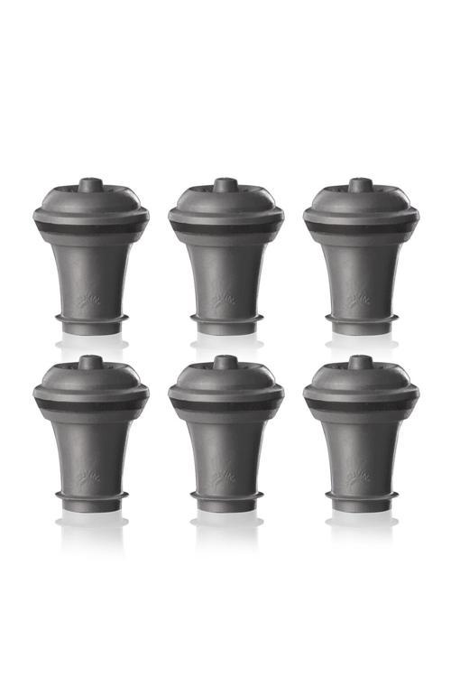 Vakum Şarap Tıpası Gri 6 Parça
