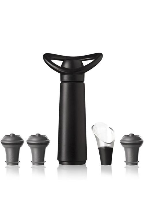 Şarap Vakum Seti, Concerto Siyah (1 Pompa, 3 Tıpa, 1 Servis Aparatı), Kutulu