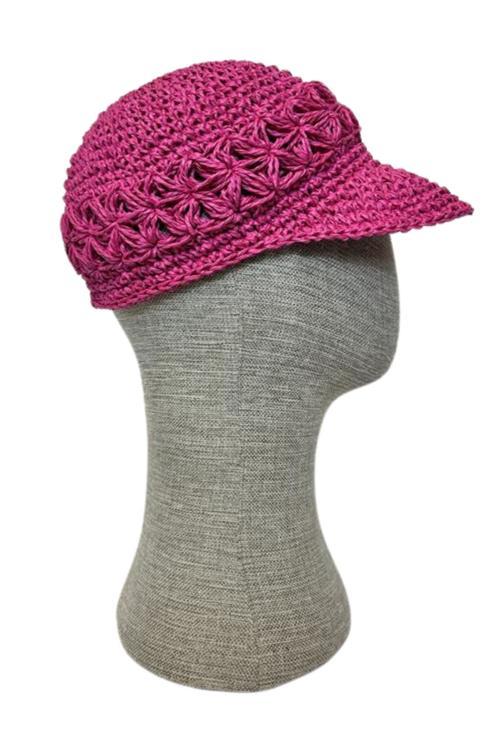 - Necla 4345 El Örgüsü Kağıt İp Yazlık Siperli Kasket Şapka - M - L