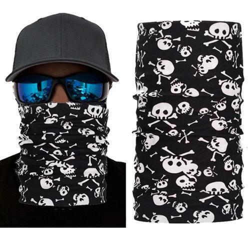 Siyah Beyaz İskelet Baskılı Buff Bandana