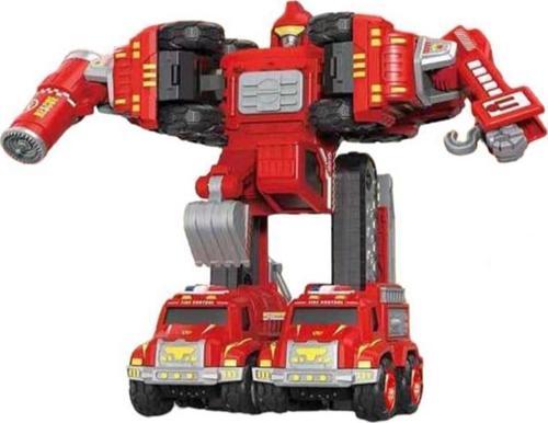 Kutulu 5'li Metal İtfaiye Araçları 0783-366, Birleşip Robota Dönüşen İtfaiye Araç Seti
