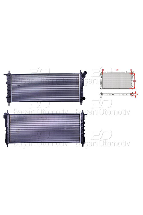 1300174-AUTOLUX OPEL CORSA B 1.0 1.2 16V 93- SU RADYATORU MEKANIK MT 680X285 MM 1300174