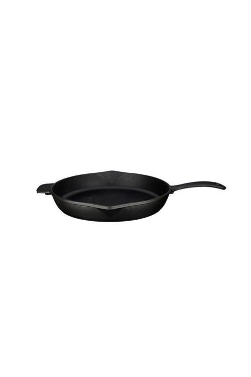 ( Mandal Sepeti Hediye ) Siyah Mat Yuvarlak Kızartma Tavası 28 Cm