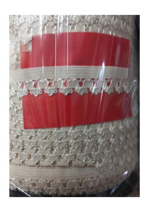 Çamaşır Lastiği Dantelli 1 cm 1 Metre Krem