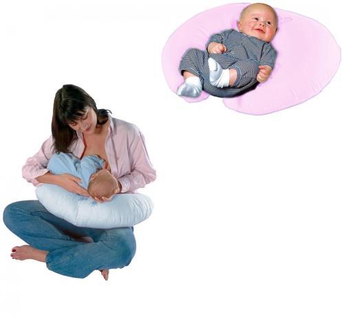 Emzirme ve Bebek Destek Minderi - Mavi Fiyonk