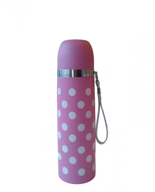 Puantiyeli Bebek Termosu 500 ml - Pembe