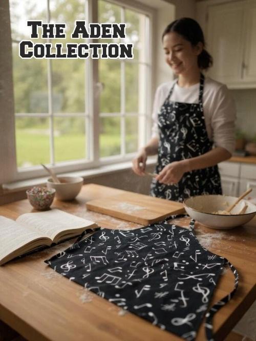 Nota Desenli Basic Mutfak Önlüğü