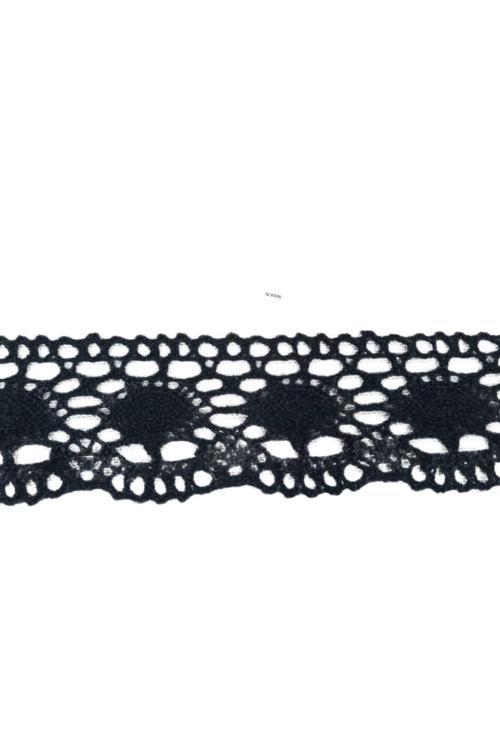 Kopanaki Dantel en 5 cm Badem Model Siyah 5 Metre